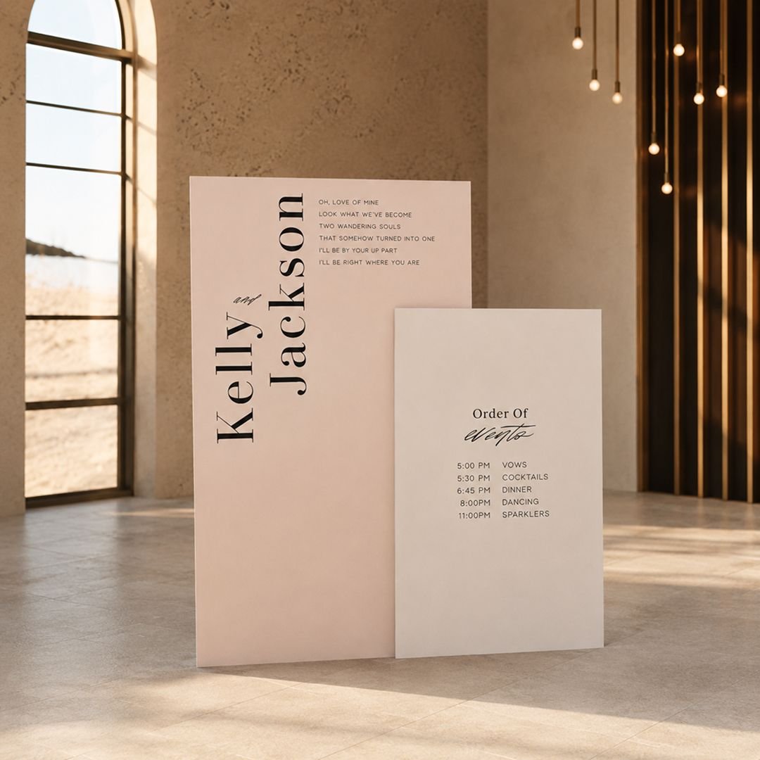 Blush Pink Wedding Itinerary & Welcome Sign Set Event Timeline Boards – 2 - Image 3
