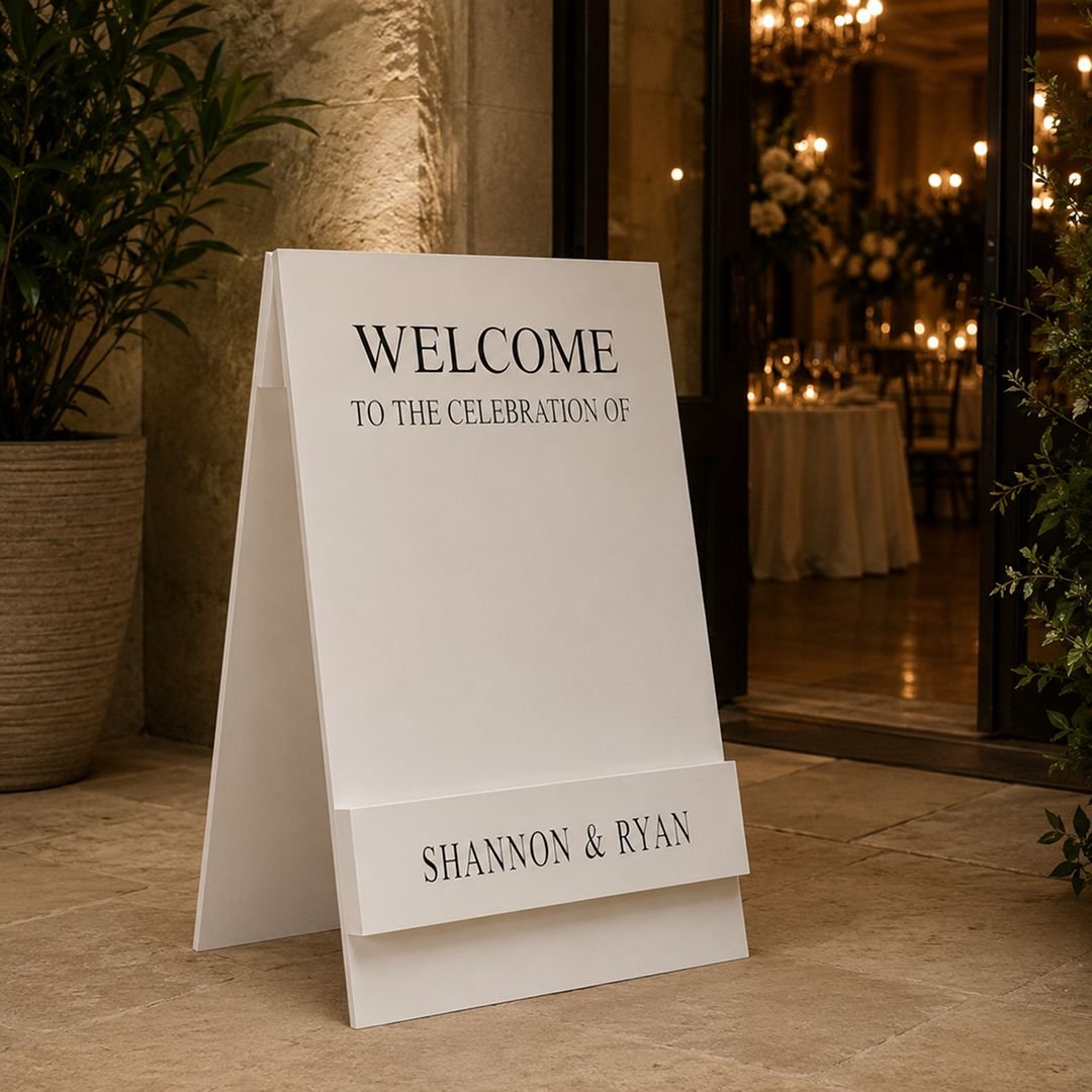 Minimal White Celebration Welcome Board – Clean Luxury Event Sign – 1 Piece - Image 2
