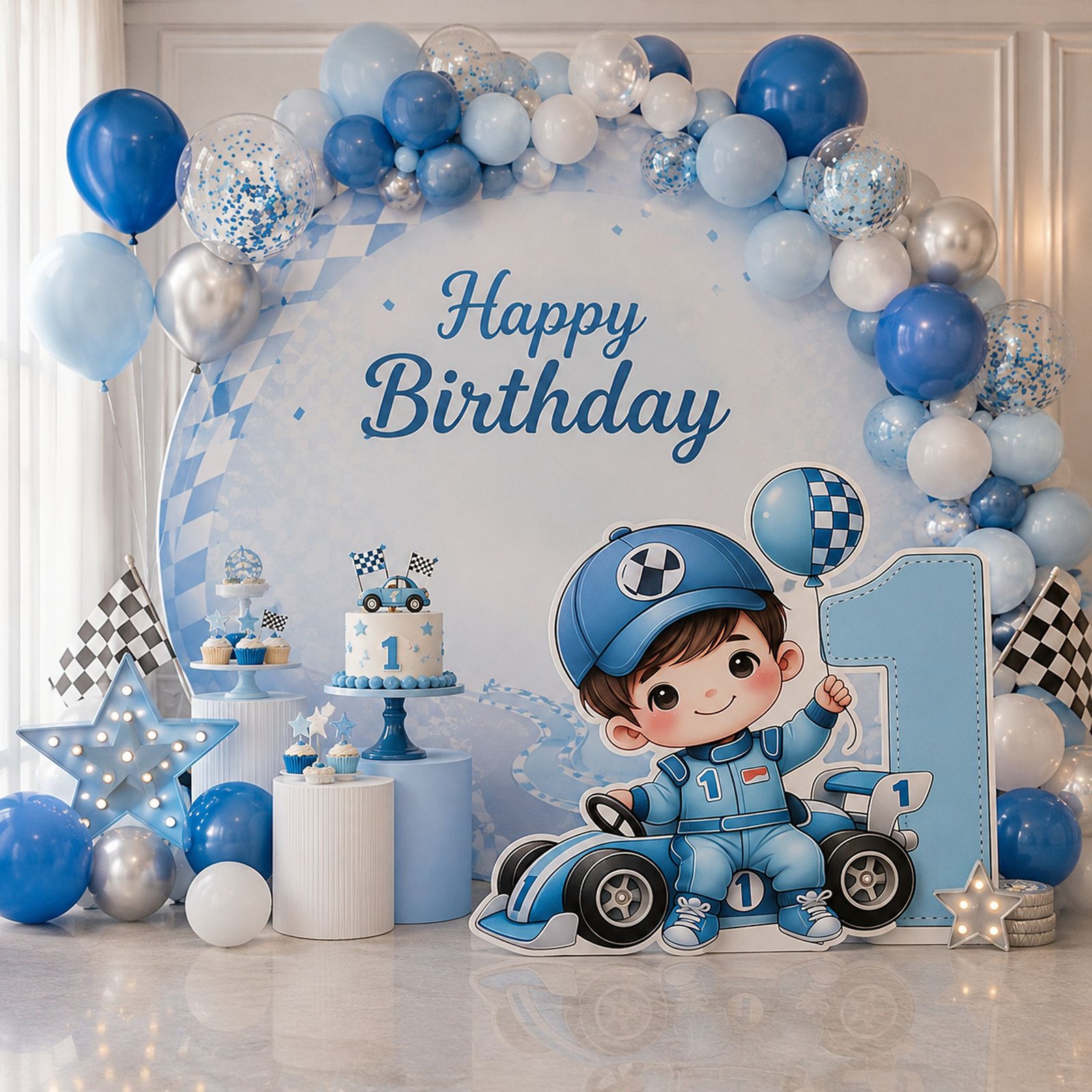 Race Car Driver Number One Character Cutout – Racing Birthday Party - Image 2