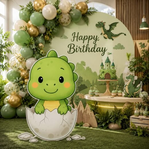 Baby Dinosaur Egg Character Cutout – Dino Hatch Birthday Party Standee – 1
