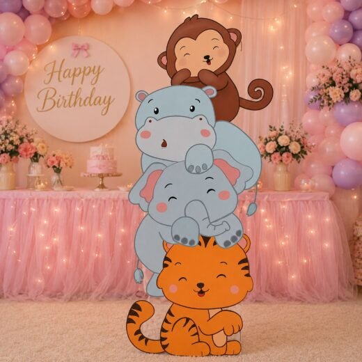 Jungle Safari Animal Tower Character Cutout – Multi-Animal Party Standee