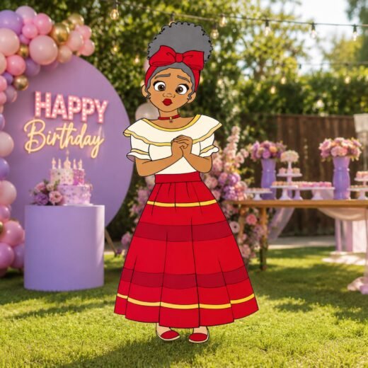 Red Dress Birthday Girl Character Cutout – 1 Piece