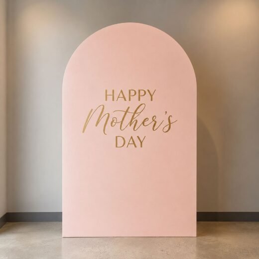 Happy Mother’s Day Pink Arch Backdrop – 1 Piece