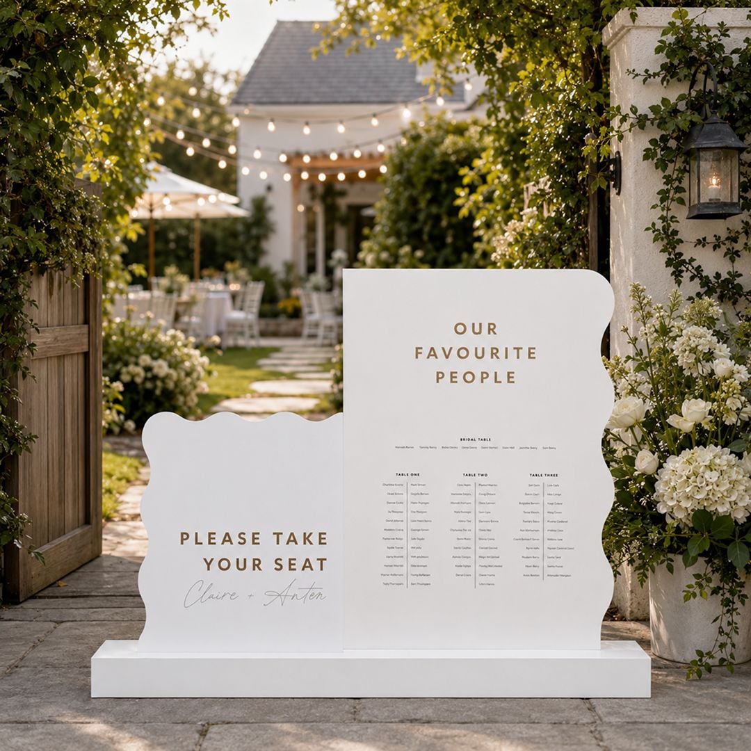 Favourite People Seating & Favour Board – White Guest List Party Sign – 1 - Image 2