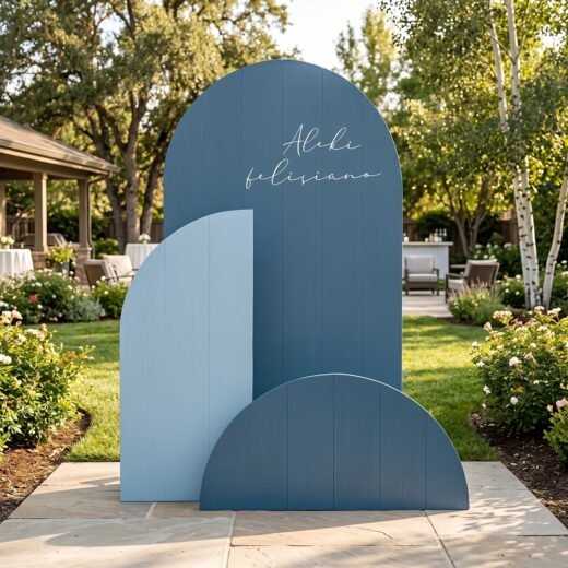 Blue & Black Geometric Welcome Board Set – Modern Event Display – 3 Pieces
