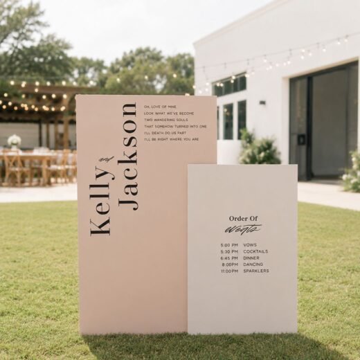 Blush Pink Wedding Itinerary & Welcome Sign Set Event Timeline Boards – 2