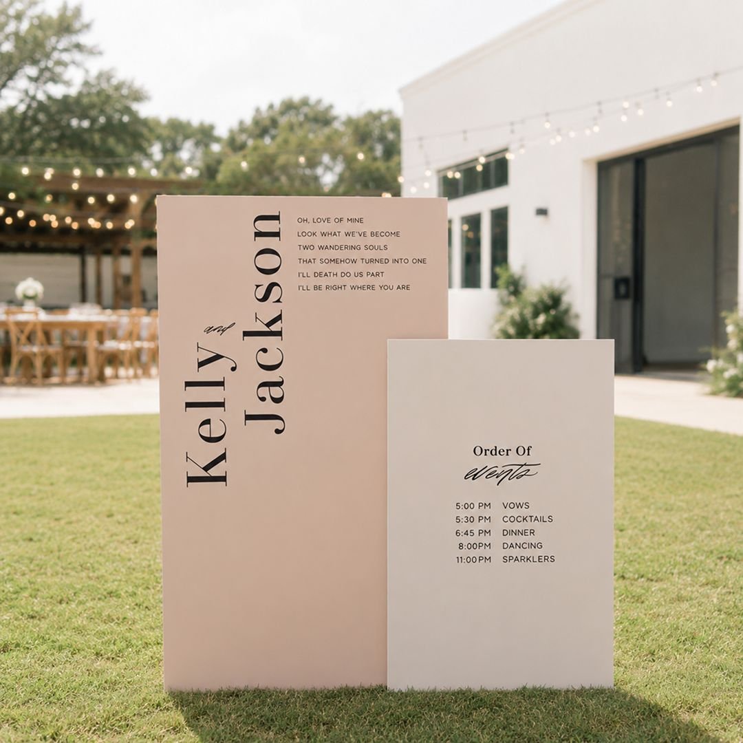 Blush Pink Wedding Itinerary & Welcome Sign Set Event Timeline Boards – 2