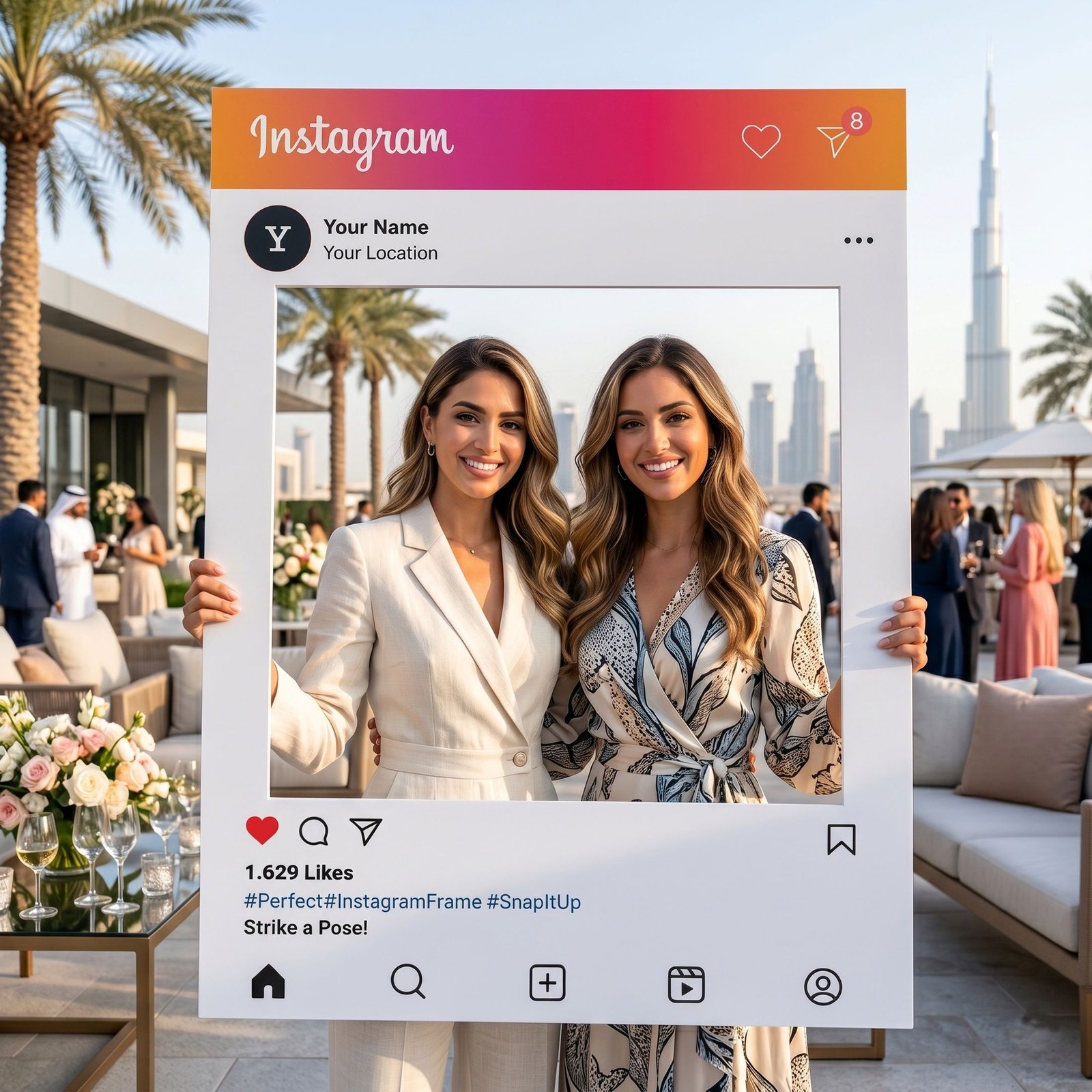 Instagram Style Selfie Frame for Social Media Event Photos – 1 Piece - Image 3