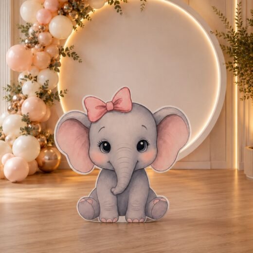 Baby Elephant Character Cutout – Soft Safari Birthday Party Standee – 1