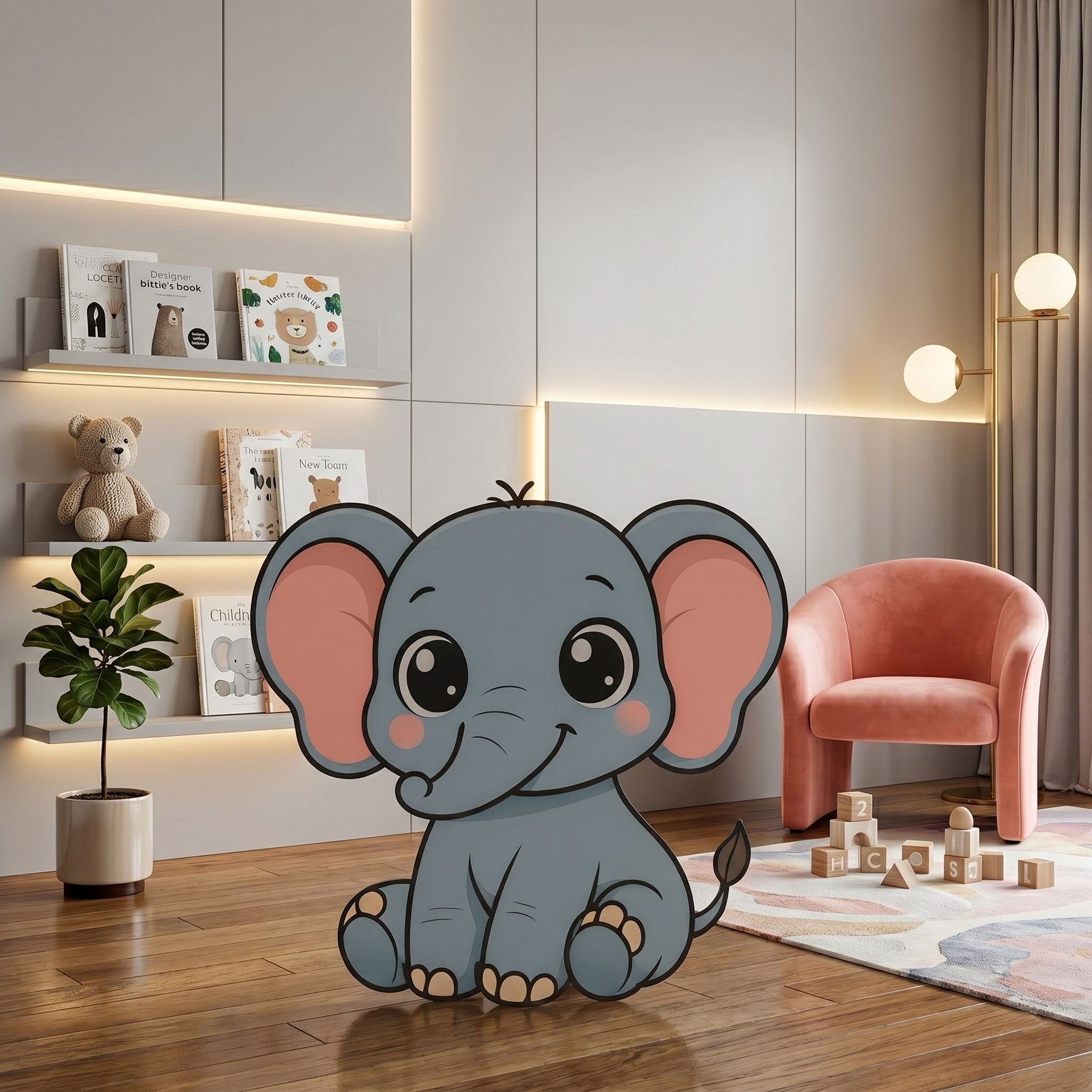 Blue Baby Elephant Character Cutout – Nursery & Baby Party Standee – 1 - Image 3