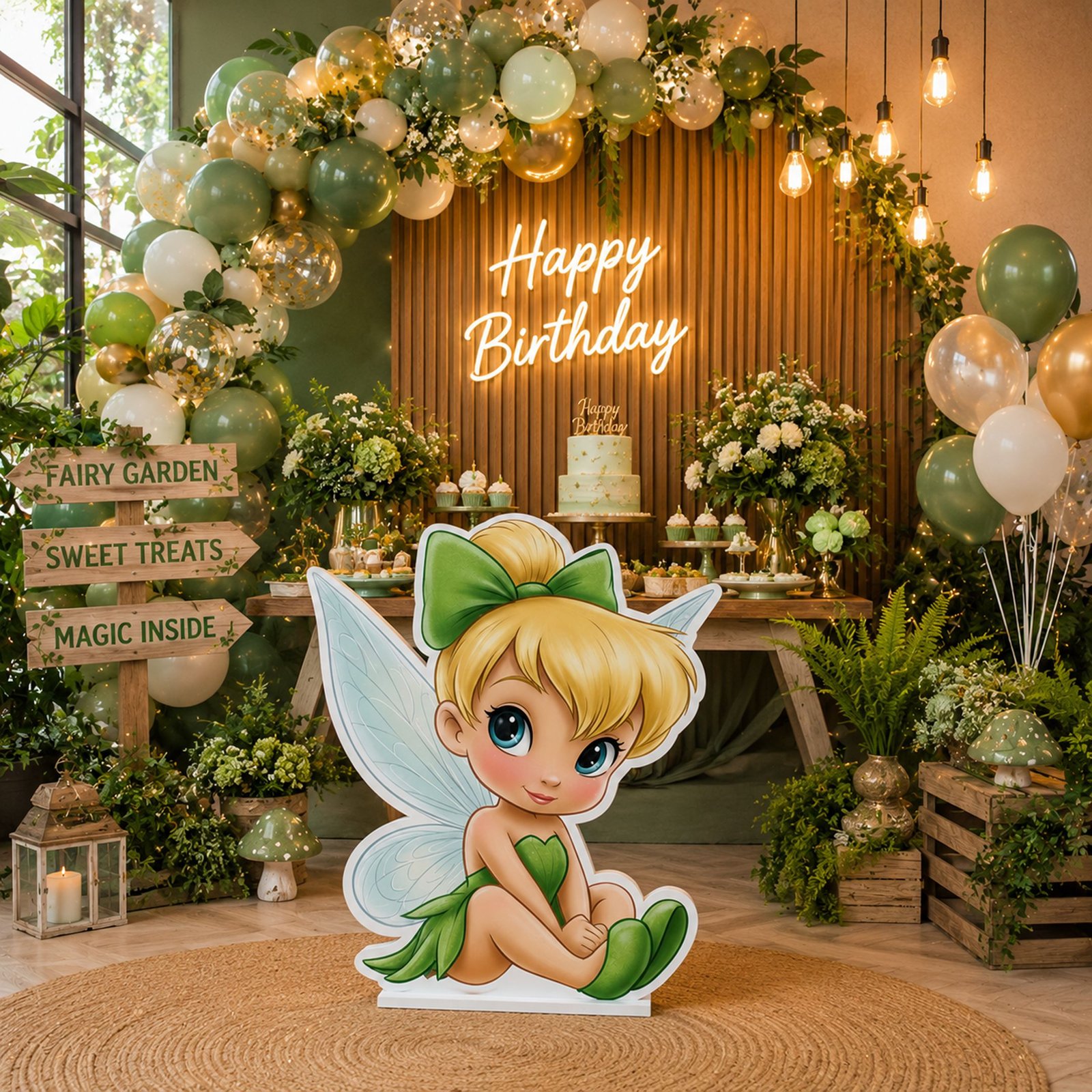 Green Fairy Garden Character Cutout – Enchanted Party Standee – 1 Piece - Image 2