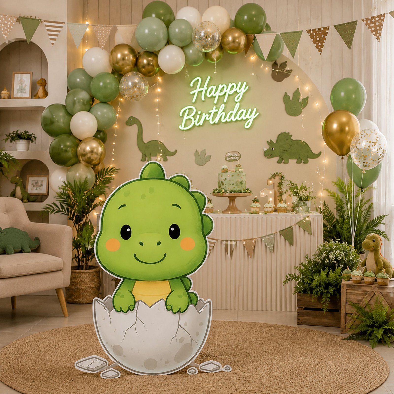 Baby Dinosaur Egg Character Cutout – Dino Hatch Birthday Party Standee – 1 - Image 3