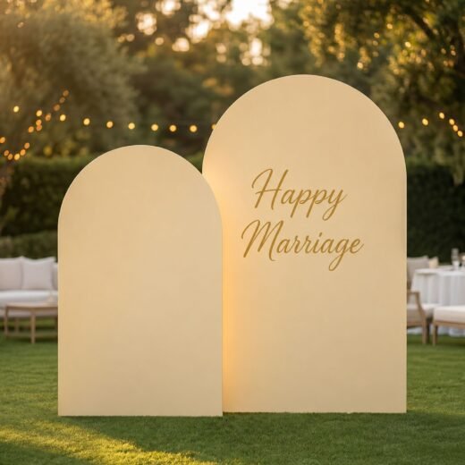 Happy Marriage 2-Piece Arch Wedding Backdrop Set