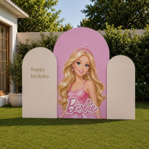 Pink Fashion Doll Inspired Birthday Backdrop Set – 3 Pieces