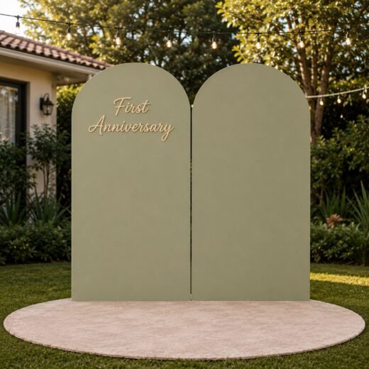 Minimal Sage Green Double Arch Event Backdrop Set – 2 Pieces