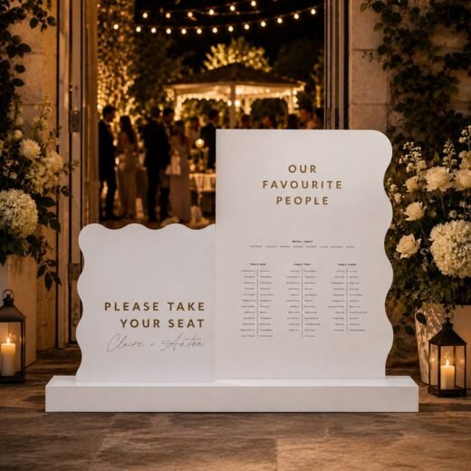Favourite People Seating & Favour Board – White Guest List Party Sign – 1