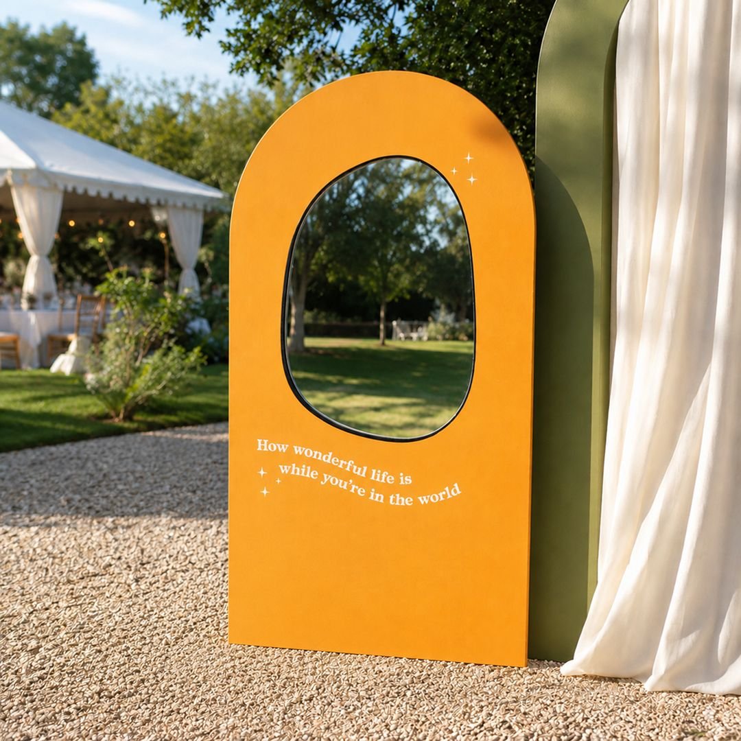 Orange Arch Wedding Welcome Board – Bold Garden Party Entrance Sign – 1 - Image 2