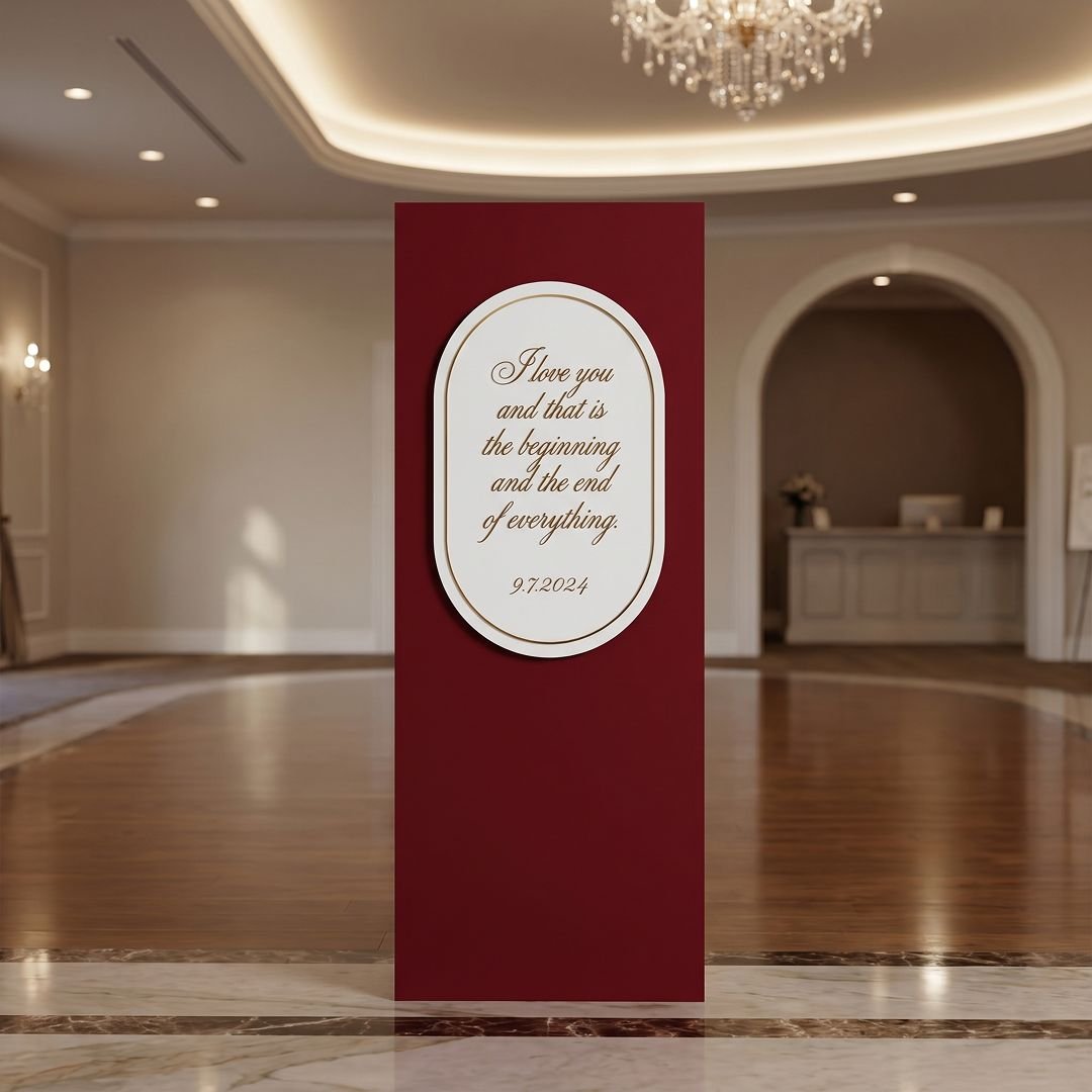 Burgundy Tall Wedding Welcome Board – Luxury Evening Entrance Sign – 1 - Image 3