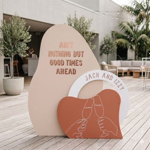 Terracotta Abstract Baby Shower Welcome Board Set – Boho Arch Display – 3
