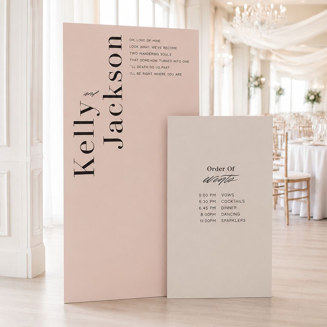 Blush Pink Wedding Itinerary & Welcome Sign Set Event Timeline Boards – 2 - Image 2