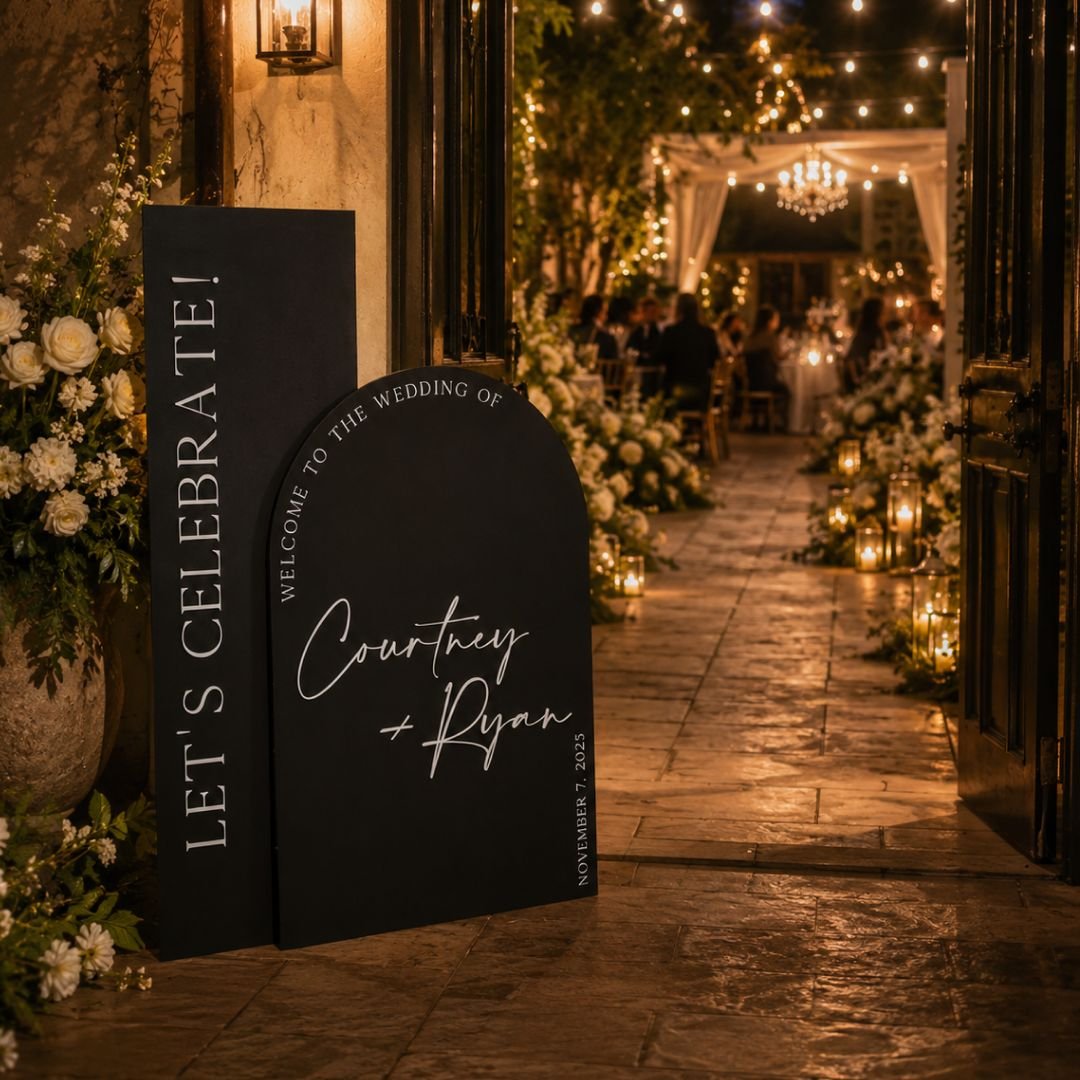 Black & White Celebration Welcome Board Set – Modern Couple Entrance - Image 2