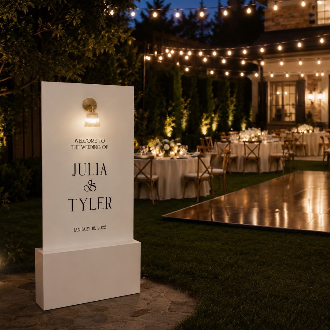 Minimal White Couple Welcome Board Wedding Entrance Sign – 1 Piece - Image 2
