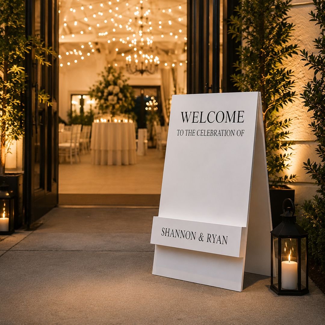 Minimal White Celebration Welcome Board – Clean Luxury Event Sign – 1 Piece - Image 3