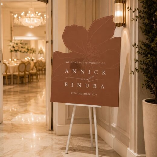 Terracotta Floral Arch Welcome Board Wedding Entrance Sign – 1 Piece