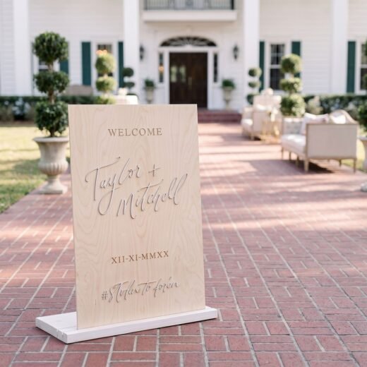 Rustic Evening Wedding Welcome Board – Warm Outdoor Entrance Sign – 1 Piece