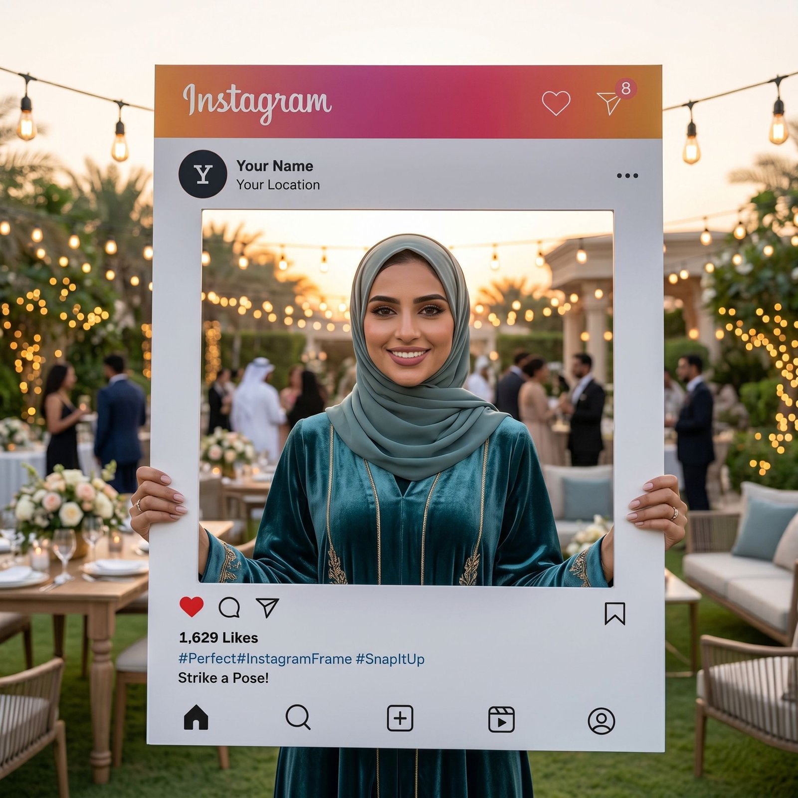 Instagram Style Selfie Frame for Social Media Event Photos – 1 Piece - Image 2