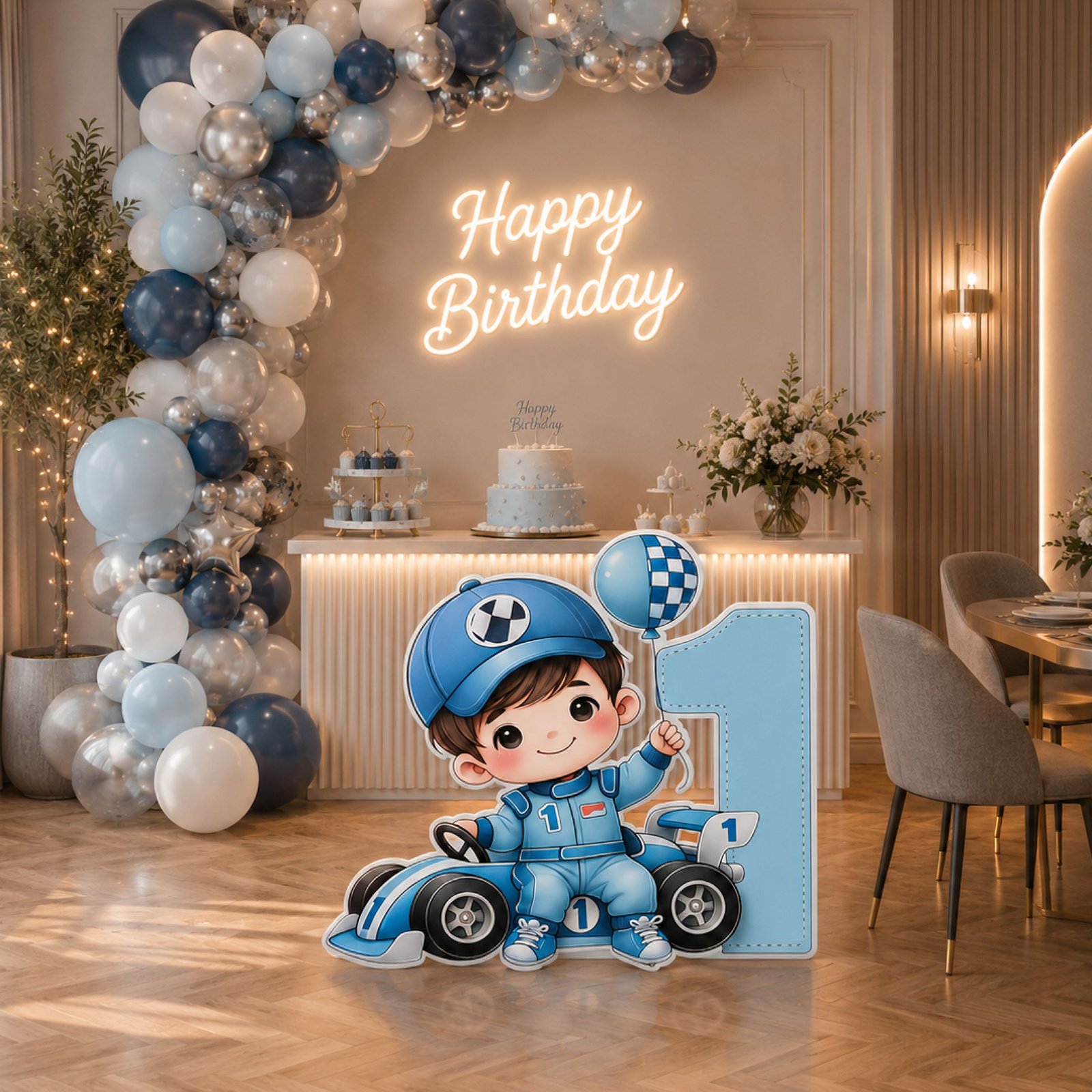 Race Car Driver Number One Character Cutout – Racing Birthday Party