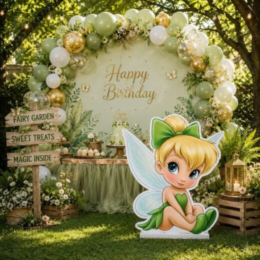 Green Fairy Garden Character Cutout – Enchanted Party Standee – 1 Piece