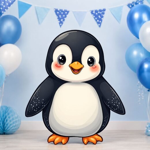 Penguin Character Cutout – Winter Birthday & Baby Party Standee – 1 Piece