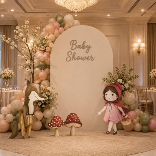 Storybook Woodland Birthday Backdrop Set with Character Cutouts – 4 Pieces