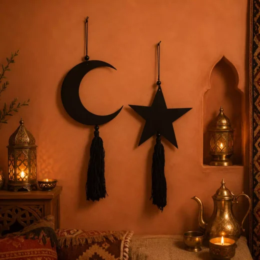 Black Crescent Star Tassel Hanging Decoration