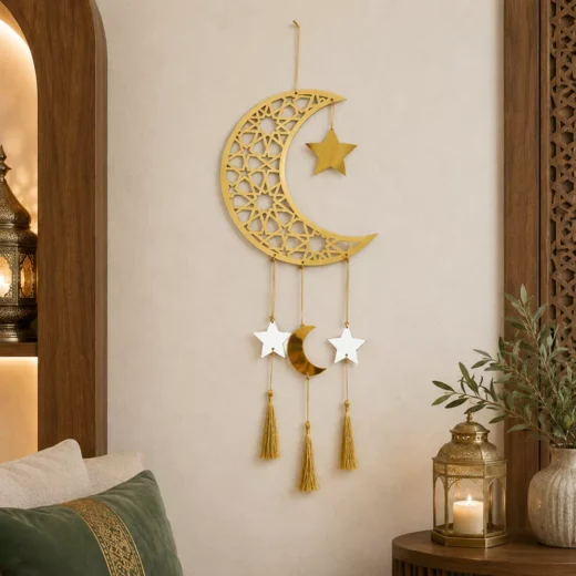 Gold Crescent Stars Tassel Hanging Set