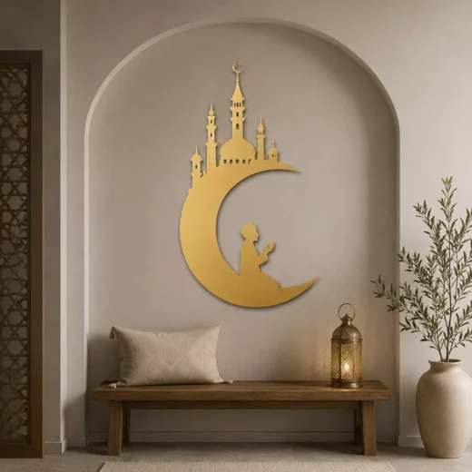 Mosque Crescent Islamic Wall Key Holder