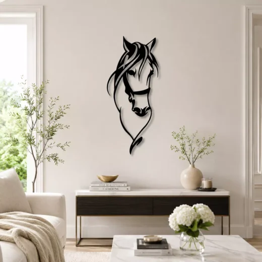 Modern Horse Head Silhouette Wall Art