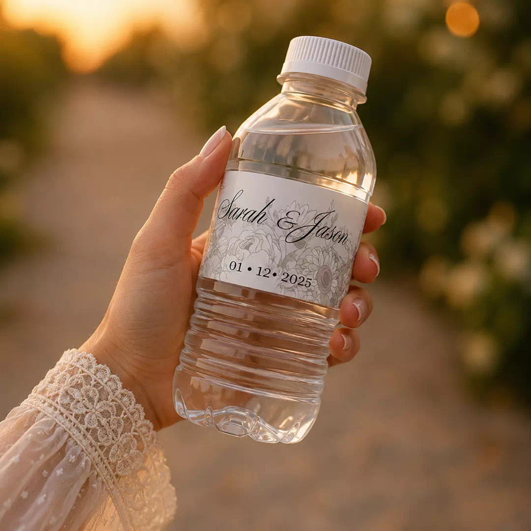 Modern Script Event Bottle Stickers - Personalized Name and Date - Image 2