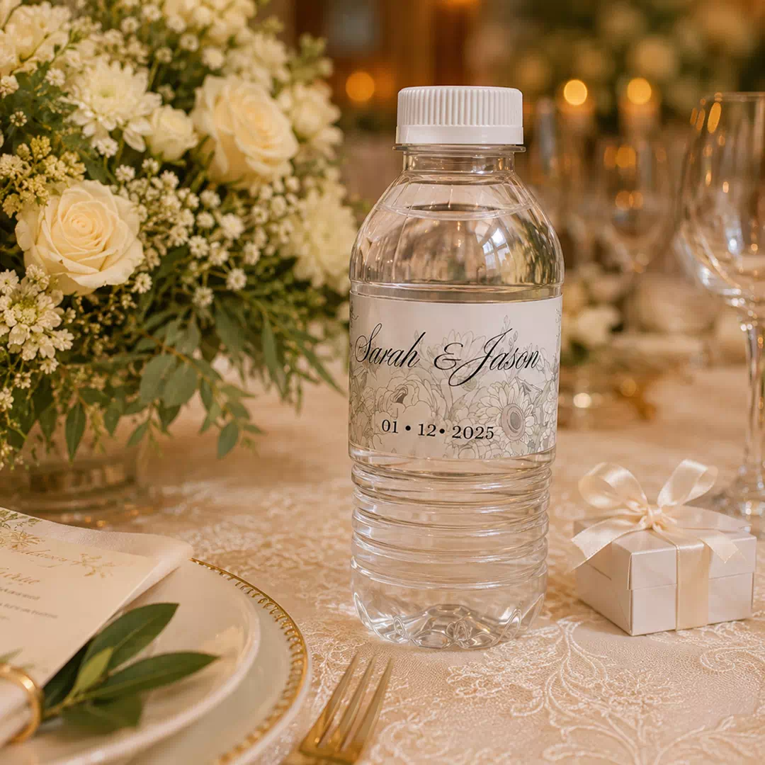 Modern Script Event Bottle Stickers - Personalized Name and Date - Image 3