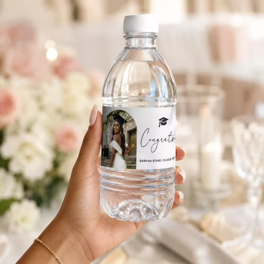 Photo Graduation Water Bottle Stickers - Personalized Class Design