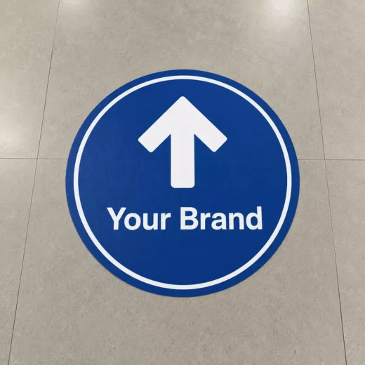 Blue Direction Arrow Branded Floor Sticker