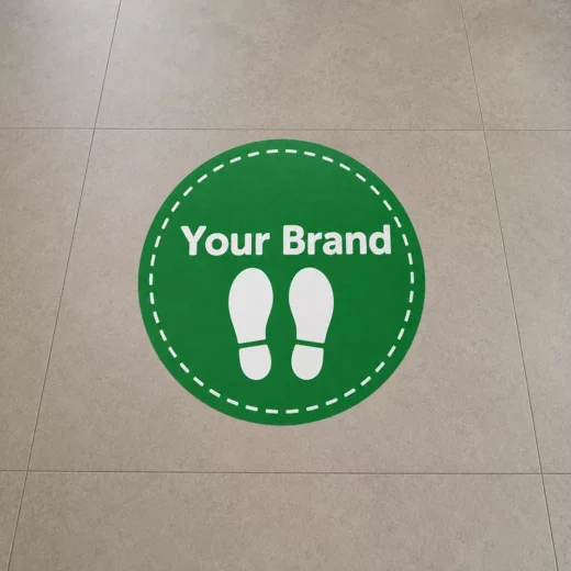 Green Footprints Personalized Logo Floor Sticker