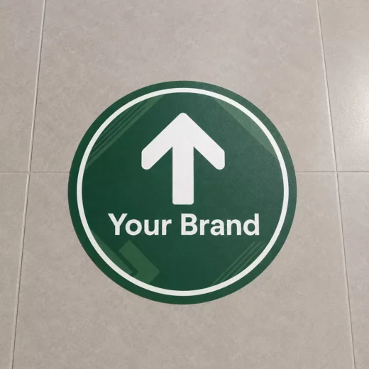 Green Direction Arrow Branded Floor Sticker