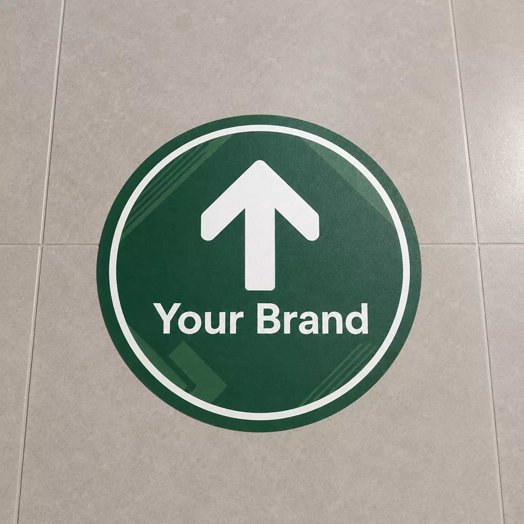 Green Direction Arrow Branded Floor Sticker