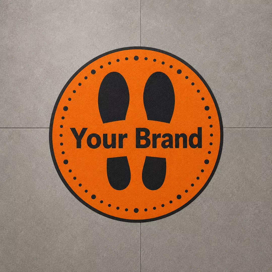 Orange Footprints Personalized Logo Floor Sticker