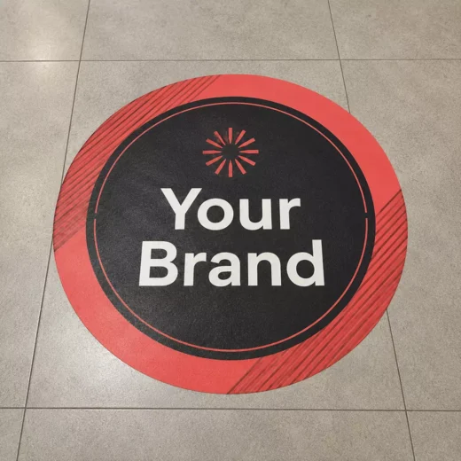 Red and Black Personalized Logo Floor Sticker