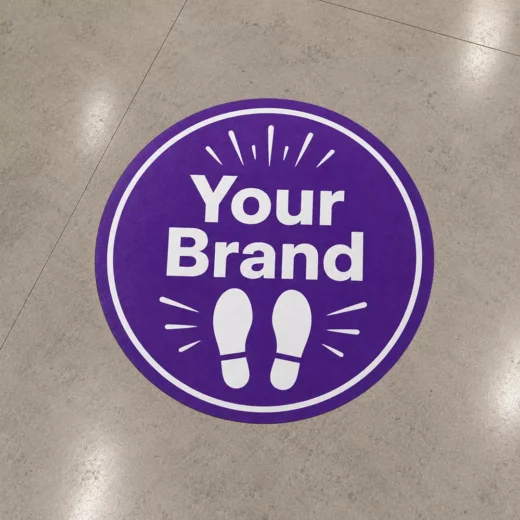 Purple Footprints Personalized Logo Floor Sticker