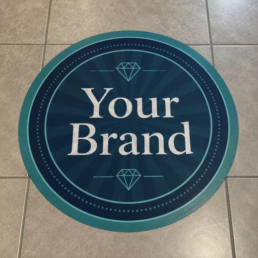Navy Luxury Diamond Branded Floor Sticker