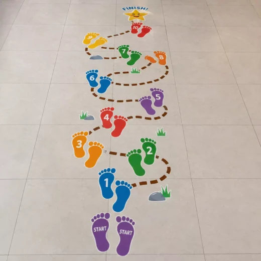 Footprint Adventure Trail Kids Floor Game Sticker